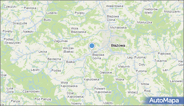 mapa Błażowa Górna, Błażowa Górna na mapie Targeo